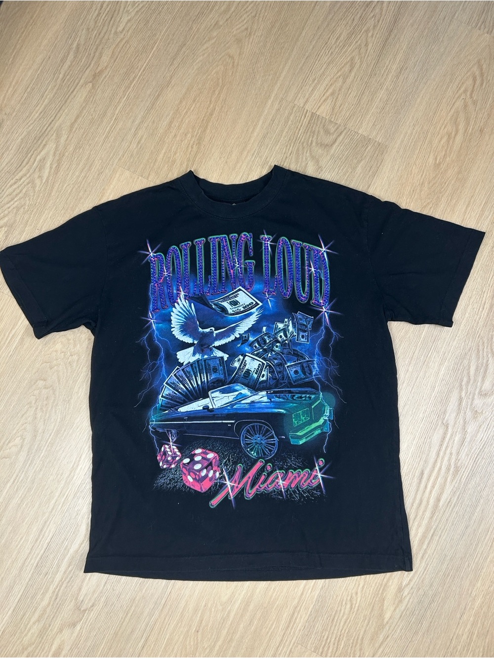 Rolling Loud Miami 23 Donk Bling Line Up Tee L